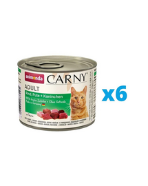 ANIMONDA Carny Adult Conserve pisica, cu vita, curcan si iepure 6 x 200 g