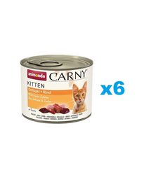 ANIMONDA Carny Kitten Poultry&Beef 6x200 g Hrana pisoi, cu pasare si vita