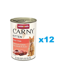 ANIMONDA Carny Kitten Beef&Turkey conserve 12x400 g hrana pentru pisoi, cu vita si curcan