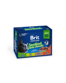BRIT PREMIUM Pouch Sterile Plate 12x100g Plicuri hrana umeda pisici sterilizate
