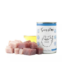 GUSSTO Cat Fresh Turkey&Tuna  CARNE PROASPĂTĂ DE CURCAN CU TON 400 g