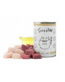 GUSSTO Cat Fresh Calf & Rabbit CARNE PROASPĂTĂ DE VIŢEL CU IEPURE 400 g
