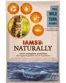 IAMS Naturally Adult cu Ton Sălbatic în Sos 85 g