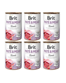 BRIT Pate&Meat lamb 6x400 g pate cu miel pentru caini