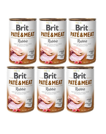 BRIT Pate&Meat rabbit 6x400 g pate cu iepure pentru caini