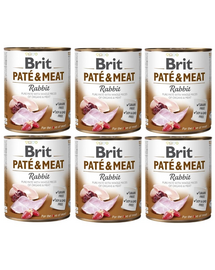 BRIT Pate&Meat rabbit 6 x 800 g Conserva pentru caine, cu iepure