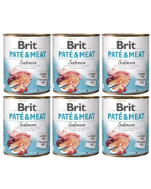 BRIT Pate&Meat salmon 6 x 800 g Hrana umeda caine adult, cu somon
