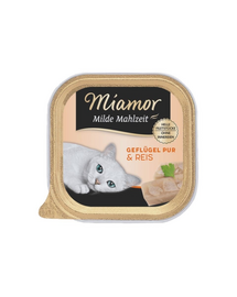 MIAMOR Milde Mahlzeit Poultry Pure&Rice 100g pasare si orez, hrana umeda pisica