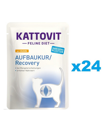 KATTOVIT Feline Diet Recovery Chicken hrana umeda dietetica pentru pisici in convalescenta, cu pui 24 x 85 g