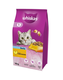 WHISKAS Sterile 2x14kg hrana uscata pisici sterilizate, cu pui