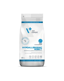 VET EXPERT Veterinary Diet Dog Hypoallergenic Insect 12 kg dieta veterinara caini cu intolerante