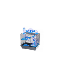 INTERZOO Rocky + Taras cușcă hamsteri cu accesorii, 42x29x55 cm, albastră