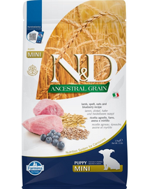 FARMINA N&D Low Grain Puppy Mini Hrana uscata catei talie mica, cu miel si afine 2.5 kg