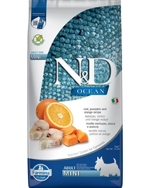 FARMINA N&D Ocean Dog Adult Mini cod, dovleac și portocală 7 kg