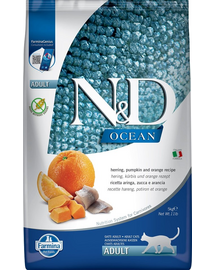 FARMINA N&D Ocean Cat Adult hering, dovleac și portocale 5 kg