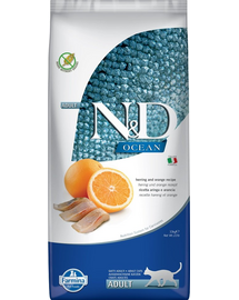 FARMINA N&D Ocean Cat Adult Herring & Orange hrana uscata pentru pisici cu hering si portocale 10 kg