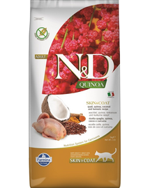 FARMINA N&D Hrana uscata pisici cu probleme ale pielii, cu quinoa si prepelita 5 kg
