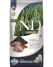 FARMINA N&D Spirulina Puppy Medium&Maxi Lamb & Wolfberry 7 kg Hrana catei talie medie si mare, cu miel si spirulina