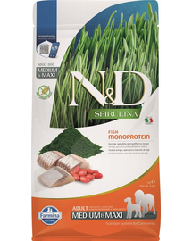 FARMINA N&D Spirulina Adult Medium&Maxi Herring & Wolfberry 2 kg Hrana pentru caine cu hering si spirulina