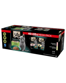 SHEBA Kitten Hrana umeda pentru pisoi 40x85 g cu somon si pui in sos