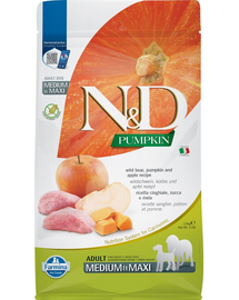 FARMINA N&D Pumpkin Adult Medium&Maxi Hrana uscata caini, cu mistet si mar 2.5 kg