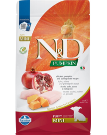 FARMINA N&D Pumpkin Dog Puppy Mini cu puiHrana catei talie mica, cu dovleac si rodie - 2,5 kg