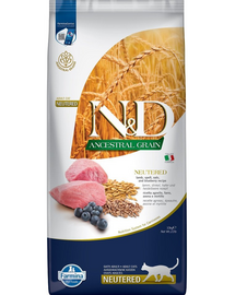 FARMINA N&D Ancestral Adult Cat Neutered 10 kg  Sac hrana pisici sterilizate, cu miel, spelta, ovaz si afine