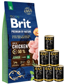 BRIT Premium By Nature Junior Extra Large XL 15 kg + conserve 6x1240 g cu pasare