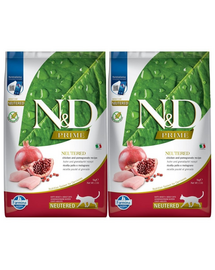 FARMINA N&D Prime Cat Chicken & Pomegranate Neutered 2 x 5 kg hrana pisici dupa sterilizare