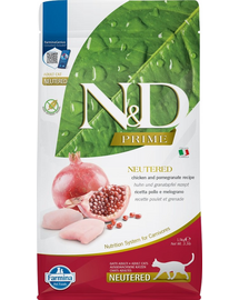 N&D FARMINA Hrana uscata pentru pisici sterilizate, cu pui si rodie, 1.5 kg