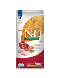 FARMINA N&D Ancestral Adult Cat Neutered 10 kg Hrana pentru pisici sterilizate, cu pui, spelta, ovaz si rodie