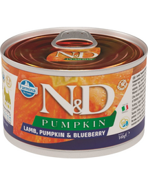 FARMINA N&D Dog pentru rase mici cu miel, dovleac, afine 140 g