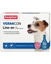 BEAPHAR Vermicon Line-On Dog S Picaturi impotriva puricilor si capuselor Caini de talie mica 3x1,5 ml