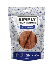 SIMPLY FROM NATURE Meat Strips Benzi de carne de iepure pentru caini  80 g