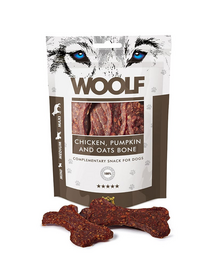 WOOLF Chicken, Pumpkin And Oats Bone 100g cuburi de pui cu dovleac si ovaz pentru caini