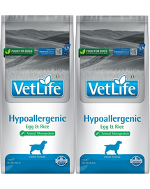 FARMINA Vet Life Dog Hypoallergenic Egg&Rice 2x12 kg dieta pentru caini cu alergii