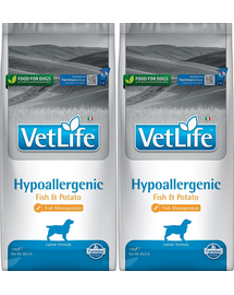 FARMINA Vet Life Hypoallergenic Fish&Potato 12 kg x 2 dieta veterinara caini, peste si cartof
