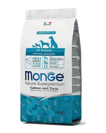 MONGE Hypoallergenic Dog 2,5 kg hrana pentru caini, cu somon si ton