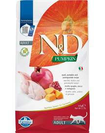 N&D Cat Pumpkin Quail & Pomegranate 300 g Hrana pisica, cu prepelita si rodie