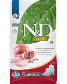 FARMINA N&D PRIME PUPPY MEDIUM & MAXI 2,5 kg Hrana uscata pentru catei de talie medie sau mare, cu pui si rodie