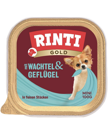 RINTI Gold Quail&Poultry Mini prepelita si pasare de curte 100 g hrana pentru caini