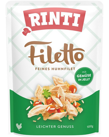 RINTI Filetto in Jelly Chicken&Vegetables in aspic plic pui si legume pentru caini 100 g