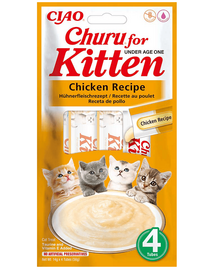 INABA Churu Kitten Chicken 4x14 g snack cremos pentru pisoi, cu pui
