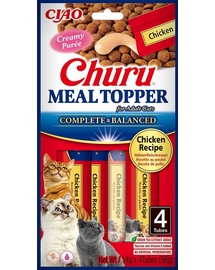 INABA Meal Topper Chicken 4x14 g recompensa crema pentru pisici, cu pui