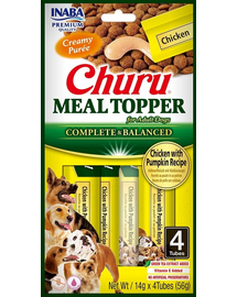 INABA Dog Meal Topper Chicken Pumpkin 4x14 g recompensa cremoasa cu pui si dovleac pentru caini