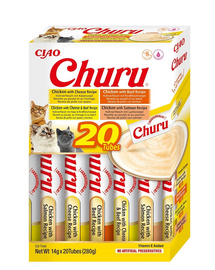 INABA Churu Variety Chicken&Beef pui si vita pentru pisici multibox 20x14 g (280 g)