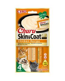 INABA Churu Skin&Coat 4x14g cu pui pentru pisici