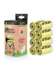 STARCH BAG Saci menajeri BIO compostabili 8 role x 15 buc, galben