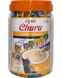 INABA Churu Variety Chicken Mix recompense cu pui pentru pisici 50x14g (700g)