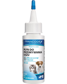 FRANCODEX Lichid pentru curățarea urechilor pentru pisoi și cățeluși 60 ml